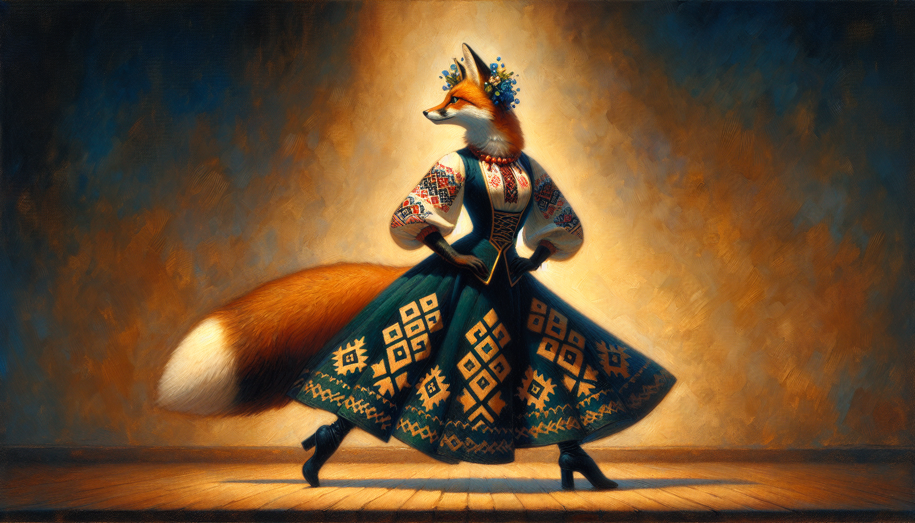 Foxyana in classical dance form on stage, precise and composed