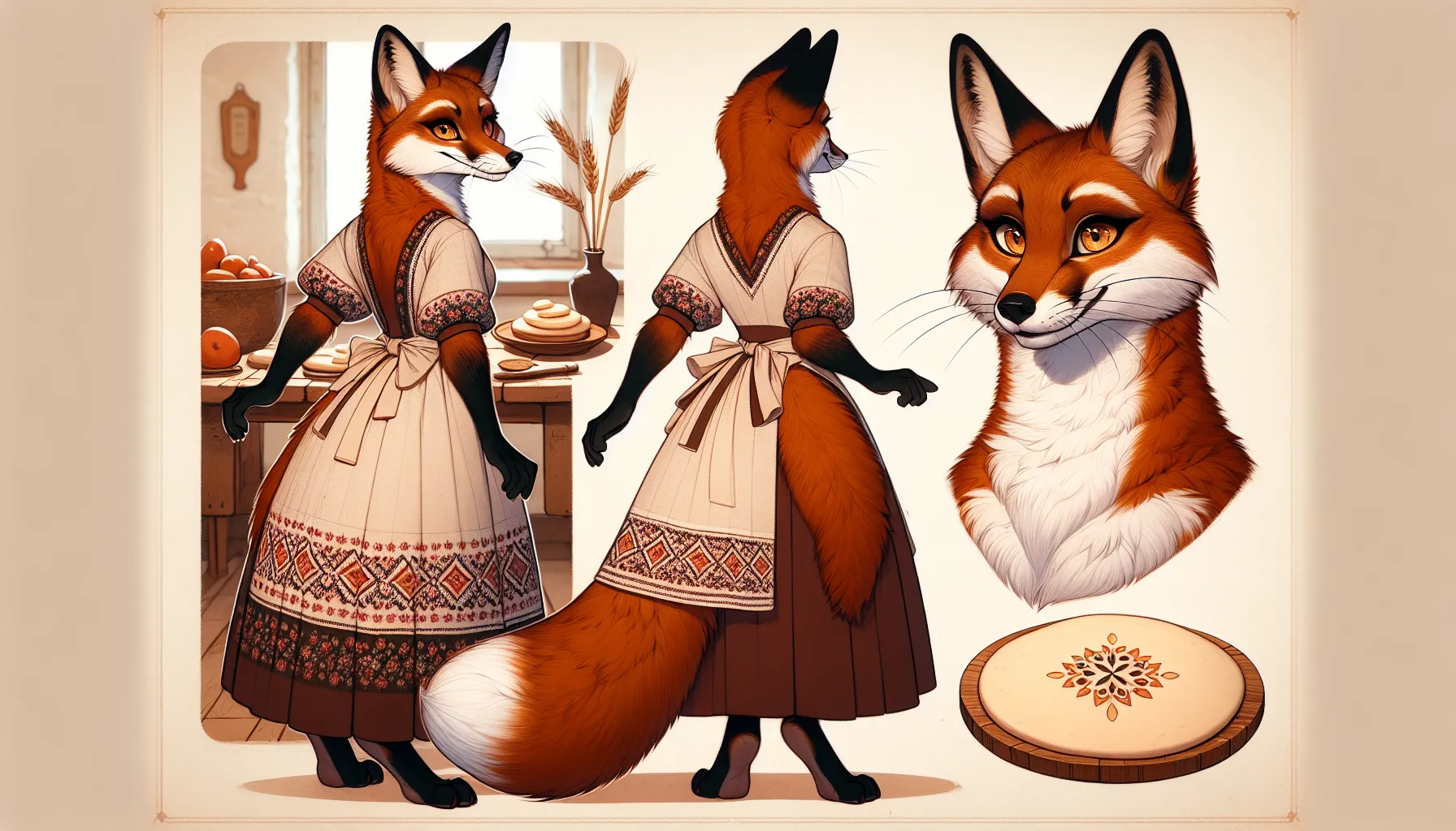 Foxyana folding varenyky in a traditional Ukrainian farmhouse kitchen